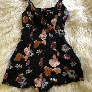 Black Floral Romper